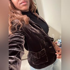 Burgundy/chocolate brown velvet blazer